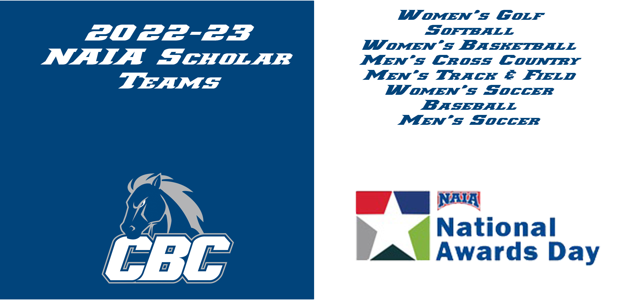 Nine Mustang Teams On NAIA Scholar Team List For 2022-23